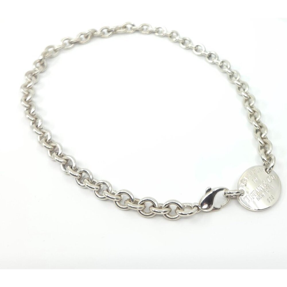 Tiffany & Co Sterling Silver Return to Tiffany Oval Tag Link Necklace 16" - Picture 12 of 12